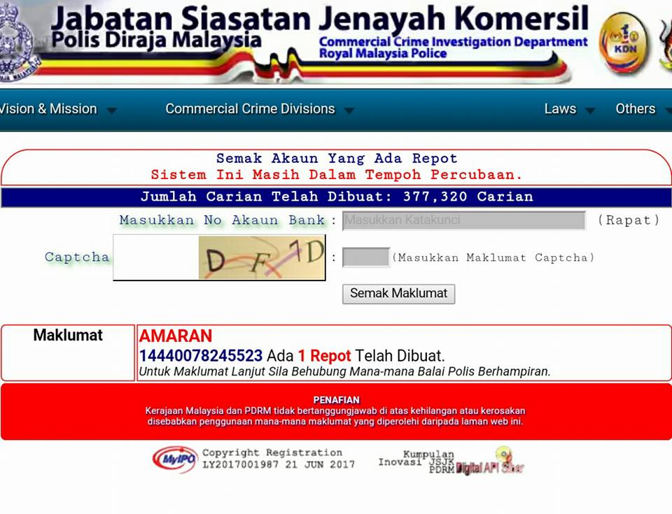 Semak Scammer Online 2018