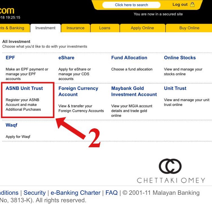 Simpan duit ASB melalui maybank2u