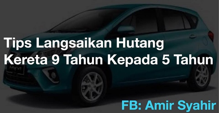 Gambar kereta Myvi dan nota kira-kira hutang kereta.