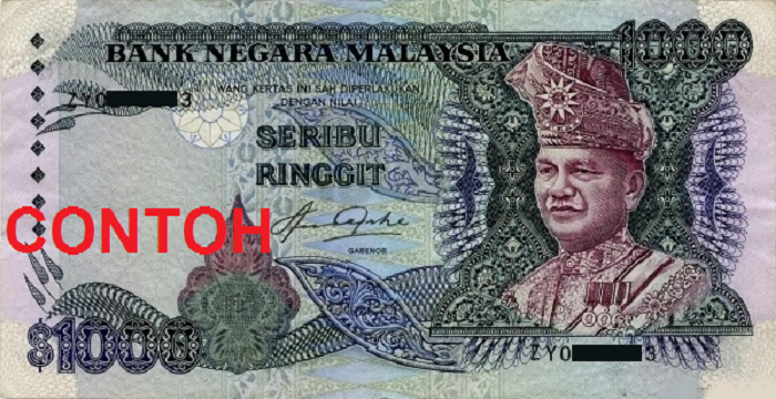 Wang kertas RM1000siri 5