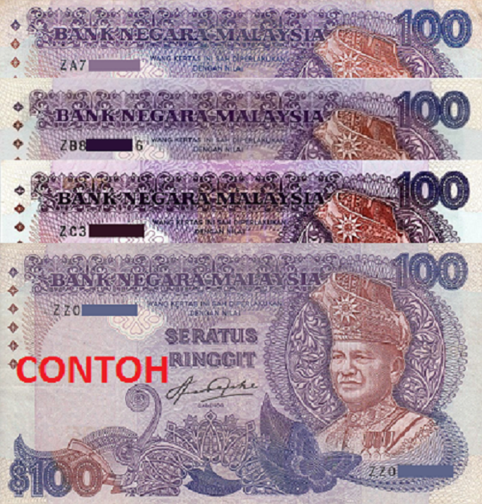 Wang kertas RM100siri 5