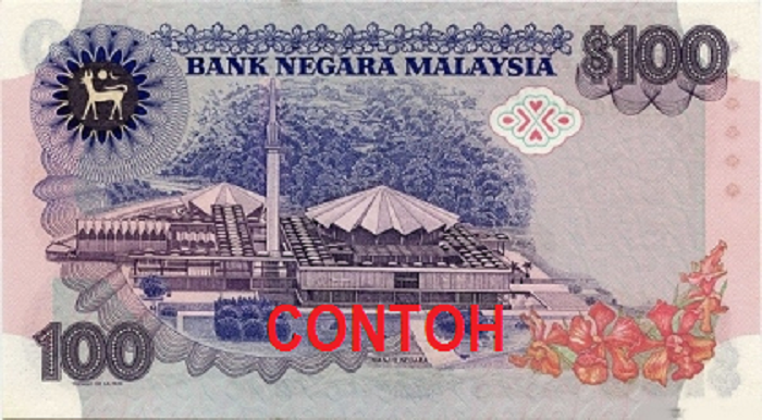 Wang kertas RM100siri 5belakang