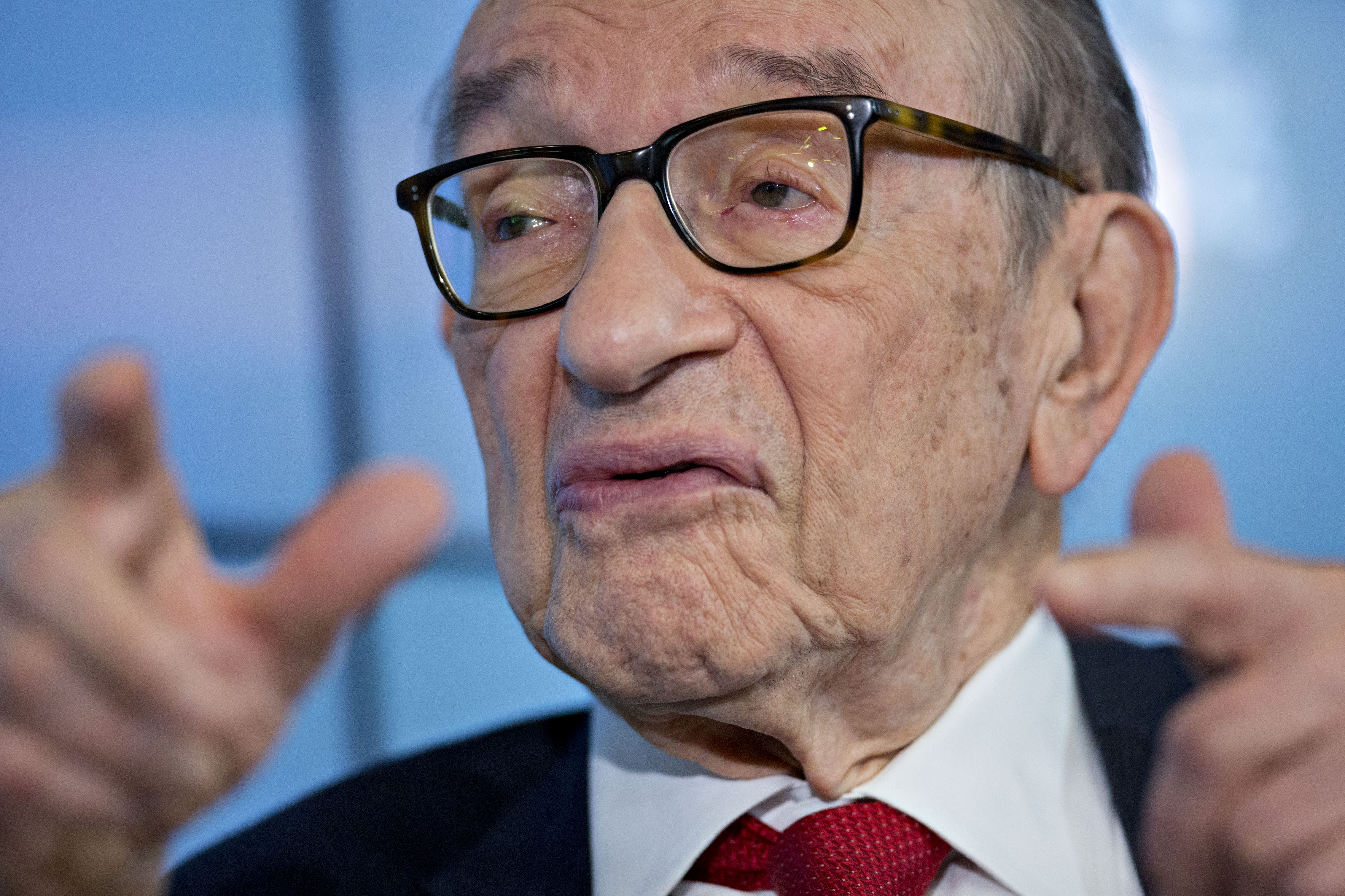 Gambar Alan Greenspan, bekas Pengerusi Rizab Persekutuan Amerika Syarikat.