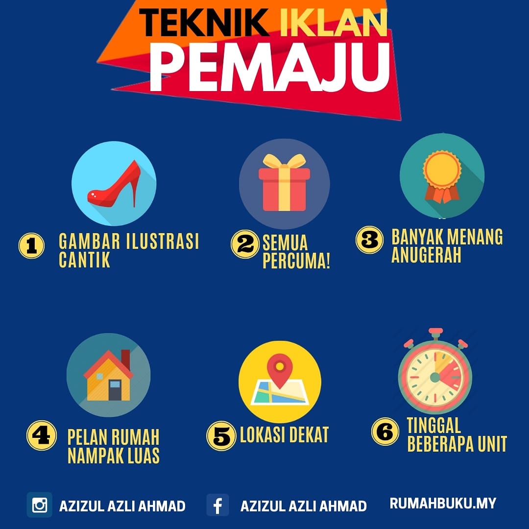 Papan tanda iklan jualan rumah oleh pemaju hartanah