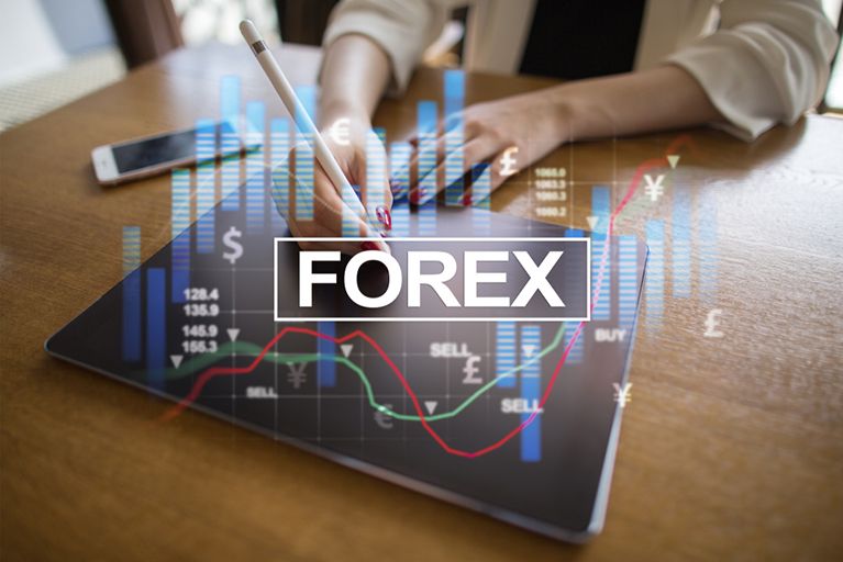 Ilustrasi pasaran pertukaran asing (forex) dan pergerakan mata wang global.