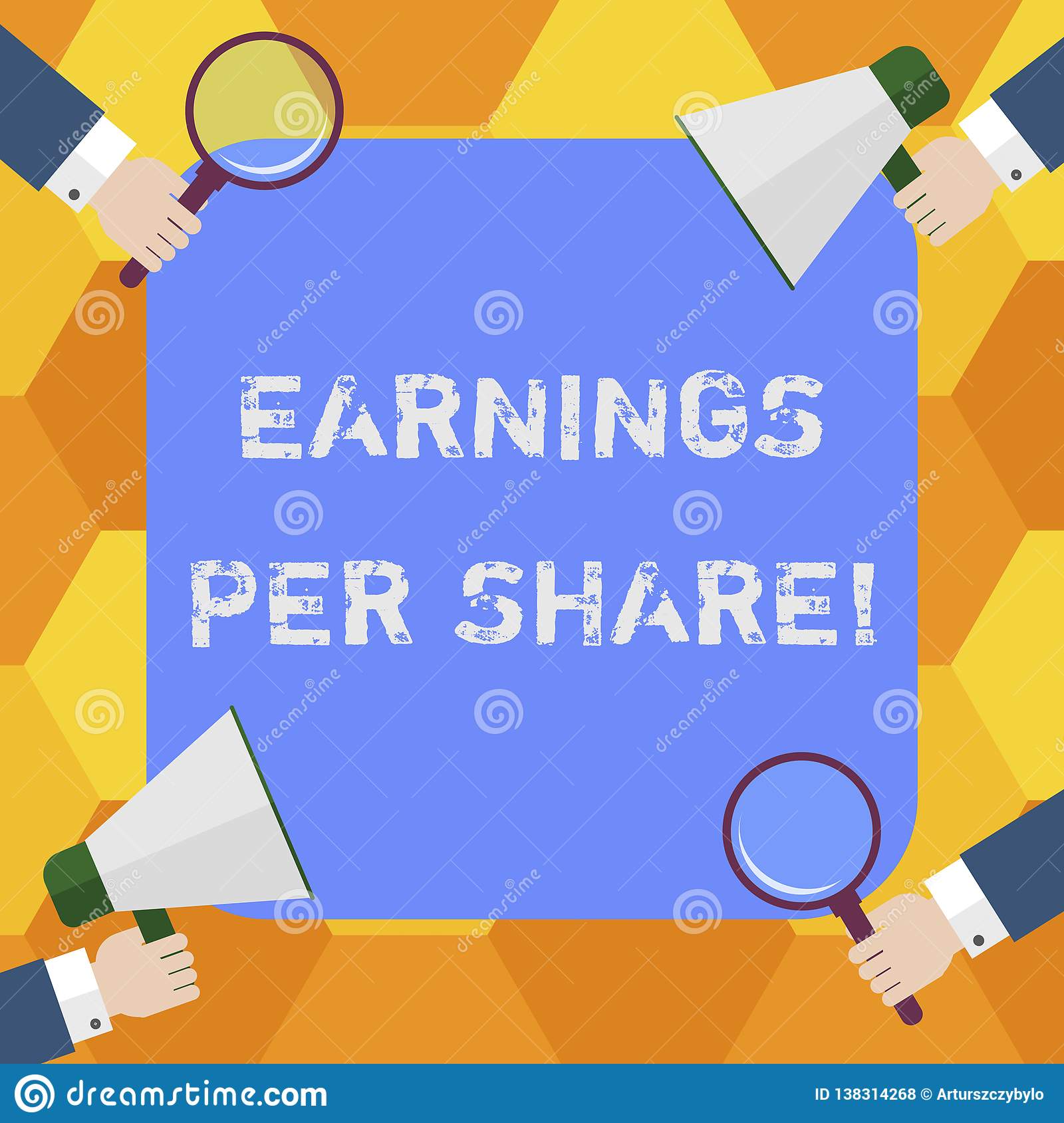 Ilustrasi formula kewangan dan graf pelaburan saham menerangkan konsep Earnings Per Share (EPS).