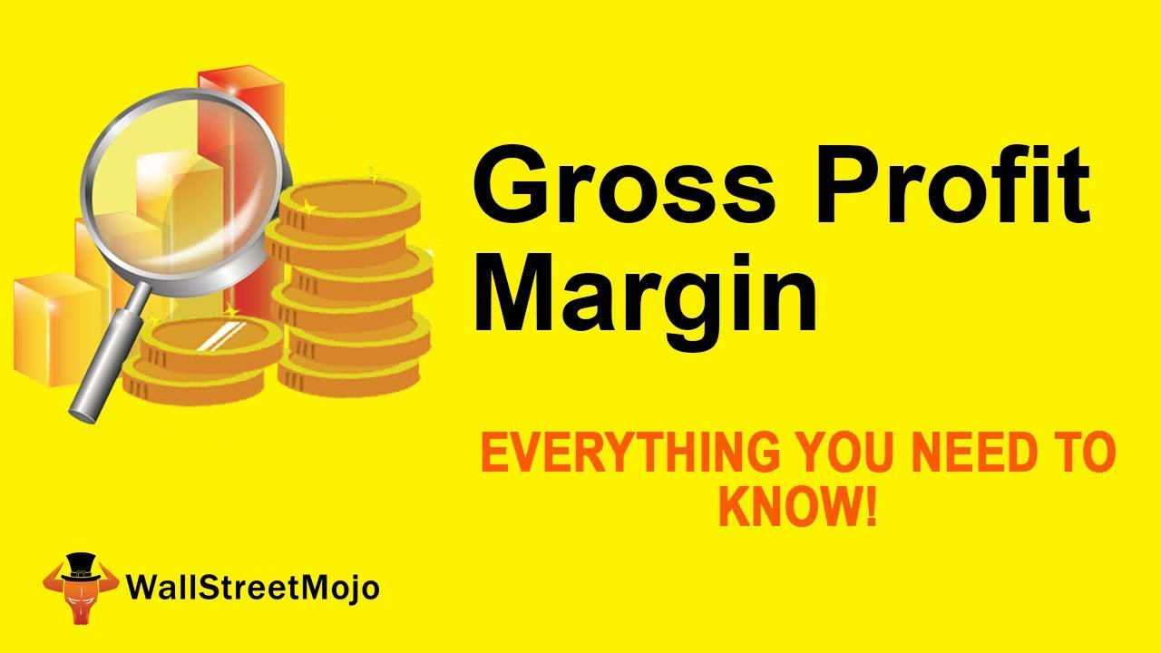Ilustrasi formula margin keuntungan kasar dengan kalkulator dan duit