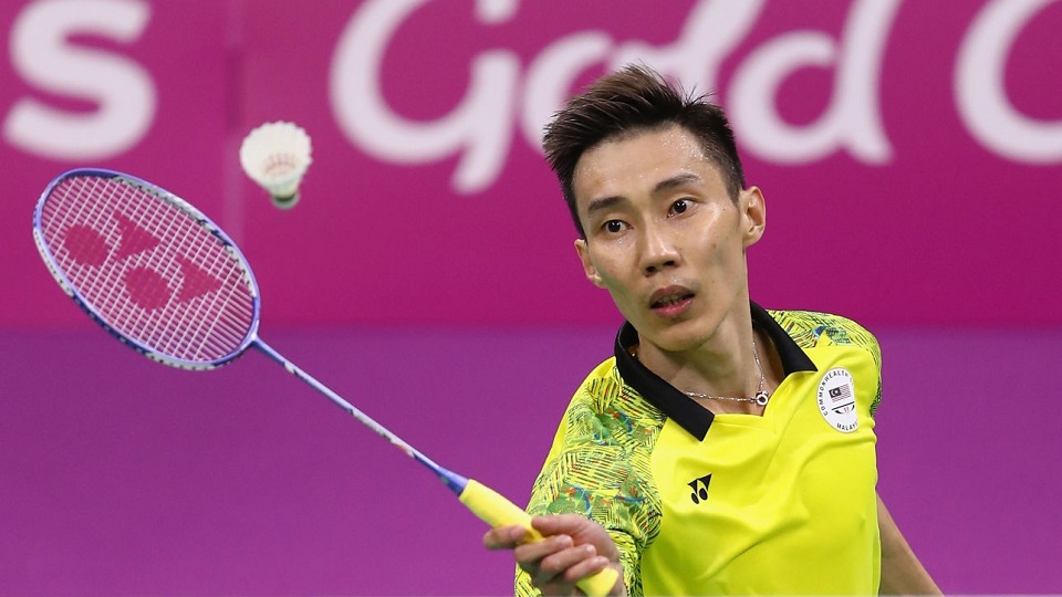 Lee Chong Wei sedang beraksi di gelanggang Sukan Komanwel 2006