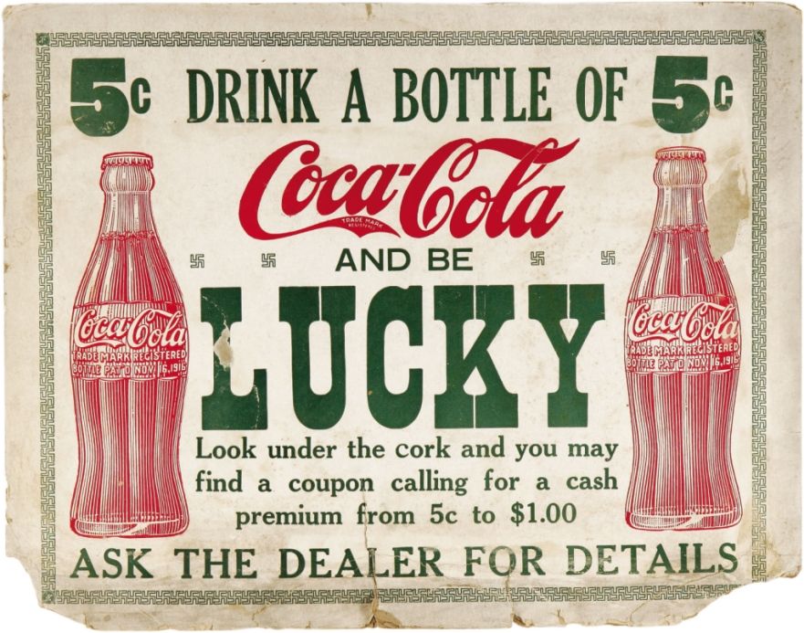 Botol kaca lama berlabel Coca-Cola