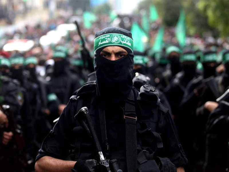 Logo dan struktur organisasi Briged Al Qassam