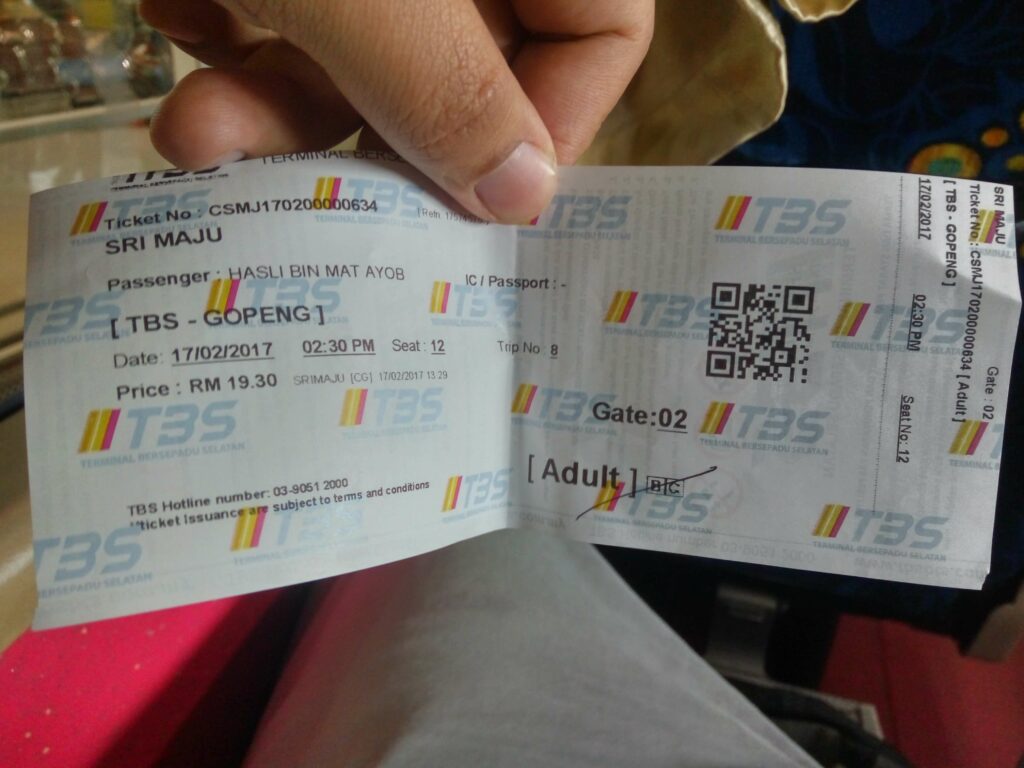 Tiket bas Terminal Bersepadu Selatan (TBS)