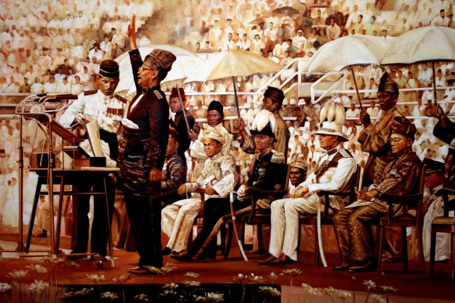 Tunku Abdul Rahman semasa pengisytiharan kemerdekaan Malaysia