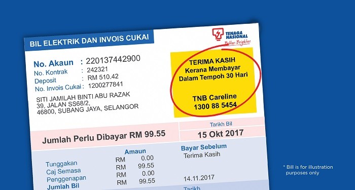 Tangkapan skrin langkah pembayaran bil elektrik menerusi Maybank2u