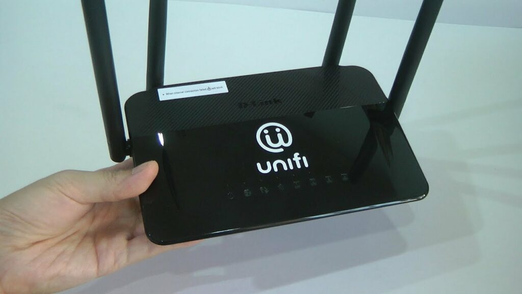 Antaramuka pengurusan router unifi pada skrin komputer riba