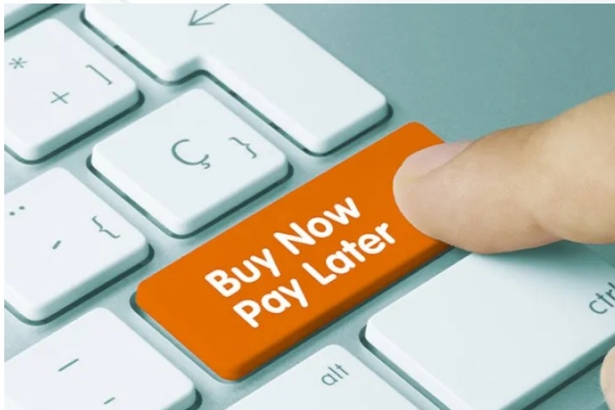 Ilustrasi konsep Buy Now, Pay Later (BNPL) untuk pembelian ansuran tanpa faedah.