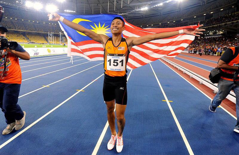 Imej Hafiz Jantan, pelari pecut Malaysia digelar The Speedy Jantan.